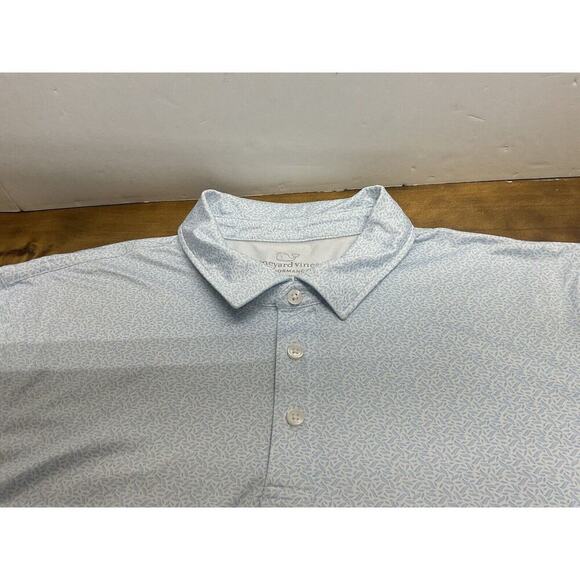 Vineyard Vines Performance Shirt Mens Large Blue Print Polo *READ* - Picture 2 of 11